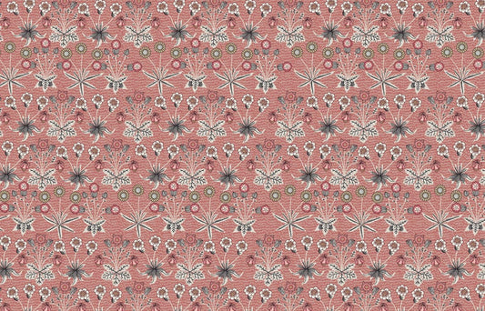 Wallpaper mural for home decoration with flowers with roots.