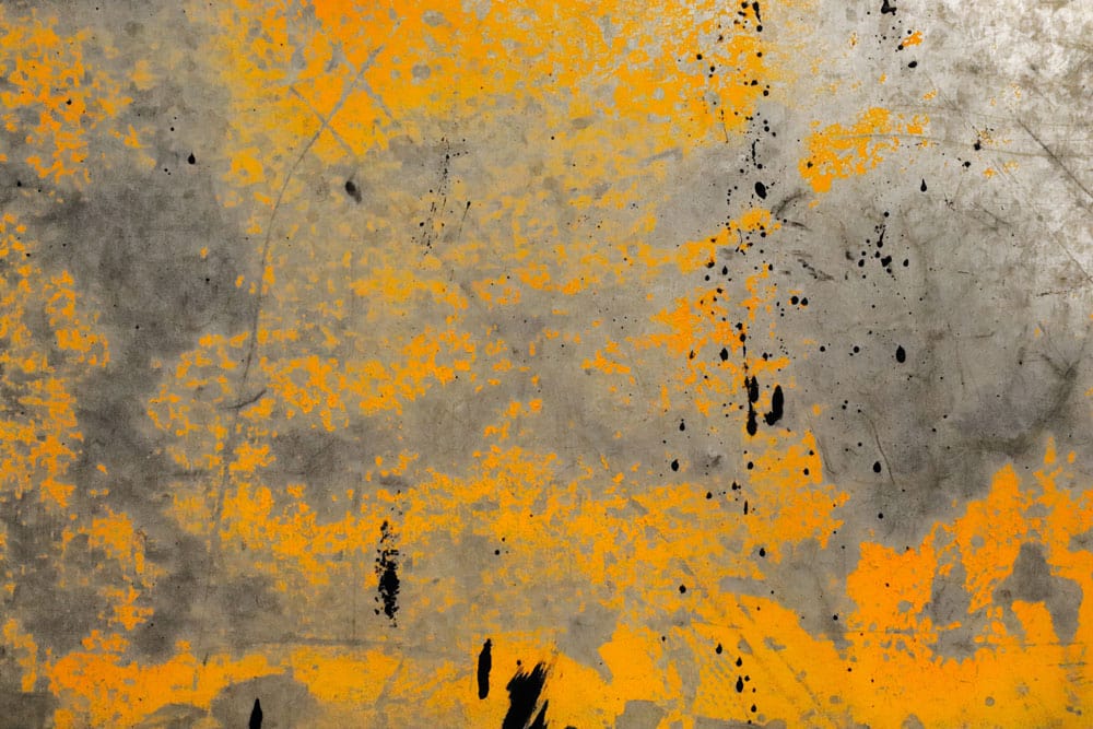 Abstract Orange Splatter on Grey Mural Wallpaper