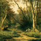 Wallpaper mural featuring a Woodland Scenery with Herons, Suitable for Interior Decoration