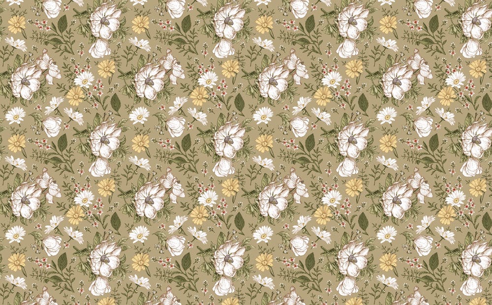 Wallpaper mural with fully opened daisies, perfect for use as home decor