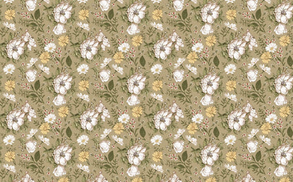 Wallpaper mural with fully opened daisies, perfect for use as home decor