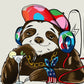 Hiphop Sloth Wallpaper Mural for the Interior Decoration of Your House