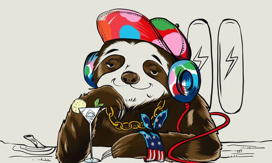 Hiphop Sloth Wallpaper Mural for the Interior Decoration of Your House