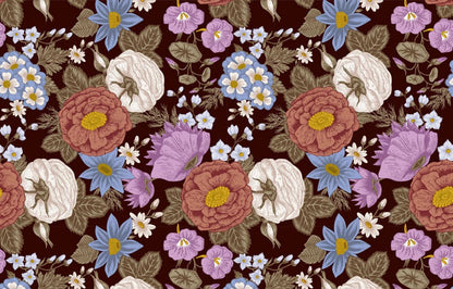 Wallpaper mural with a large colorful paisley pattern, suitable for use in home decor.