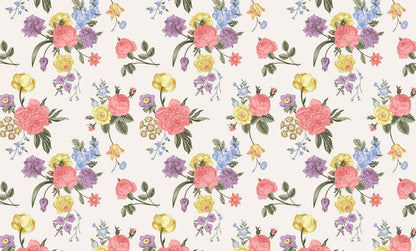 Wallpaper mural featuring light and colorful bouquets, ideal for use in home decor