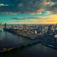Wallpaper Mural of the London Skyline at Dawn, Perfect for Decorating Your Home