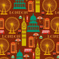 Wallpaper Mural with London Landmark Patterns, Suitable for Home Decoration