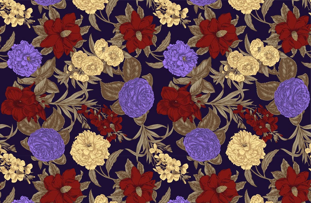 Papier Peint Panoramique Fleurs Royales Métallisées