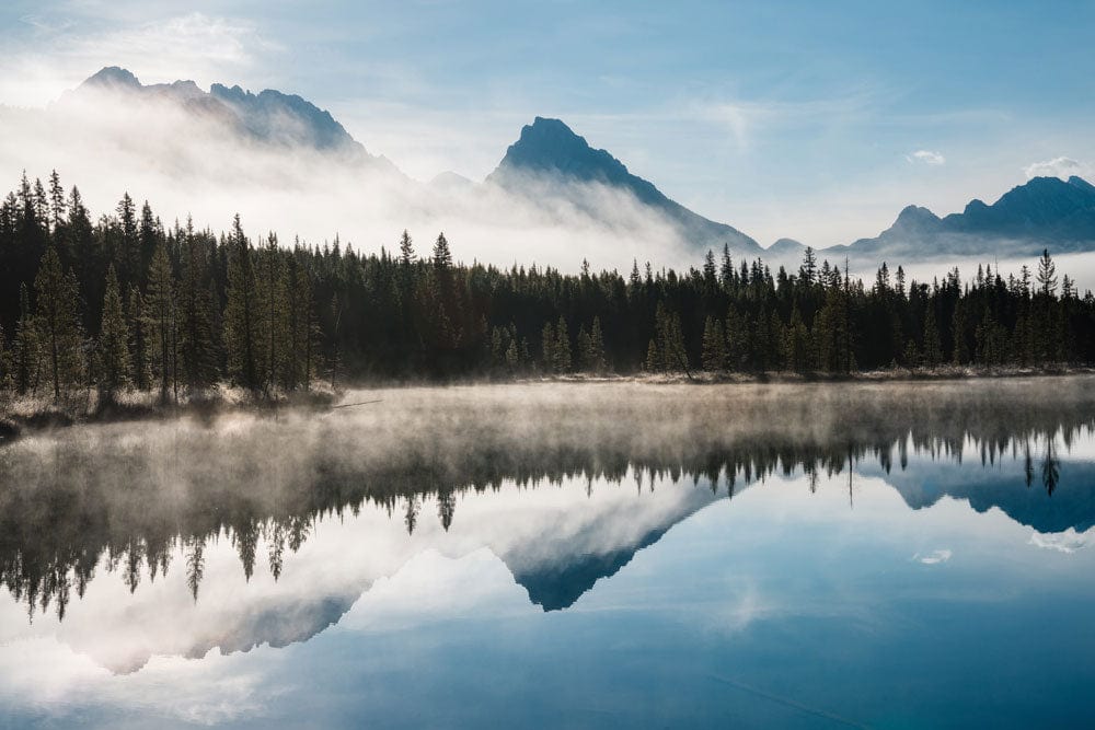 Serene Mountain Lake Landscape Mural for Wall