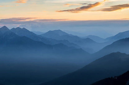 Wallpaper mural with mountain scenes that are isolated from the sky, perfect for decorating a room.
