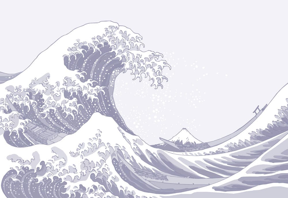 Japanese Wave Artistic Mural Wallpaper