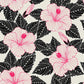 Wallpaper mural for home decoration featuring pink and black line flowers.