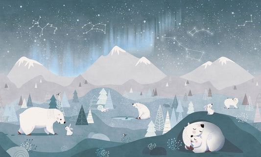 Polar Bear's World Wallpaper Mural for home decor