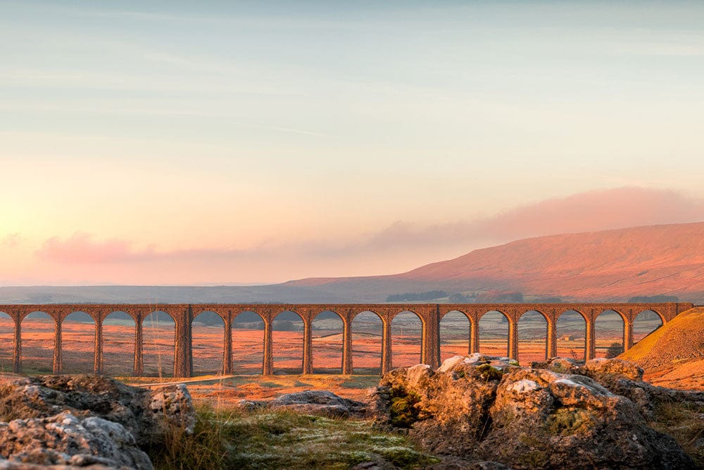 Sunset Landscape Bridge Scenic Mural Wallpaper