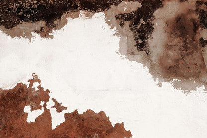 Wallpaper mural depicting rusted iron walls for use as a room decoration