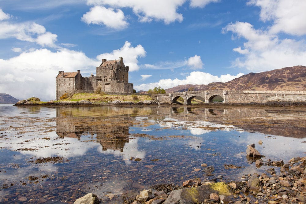 Serene Castle Landscape Mural Wallpaper