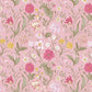Wallpaper mural with delicate pink flowers for use as a room decoration