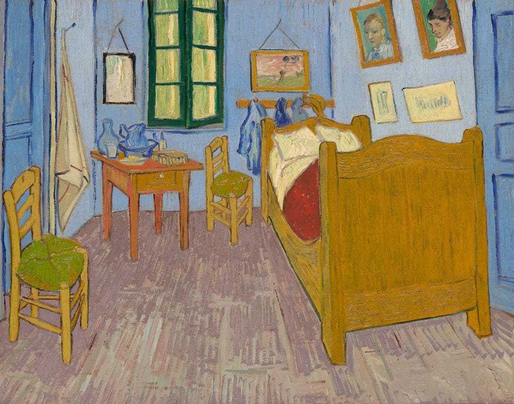 Vintage Schlafzimmer Künstlerisches Wandmural