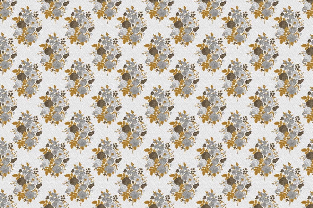 Wallpaper mural with tiny grey bouquets, perfect for decorating a room.