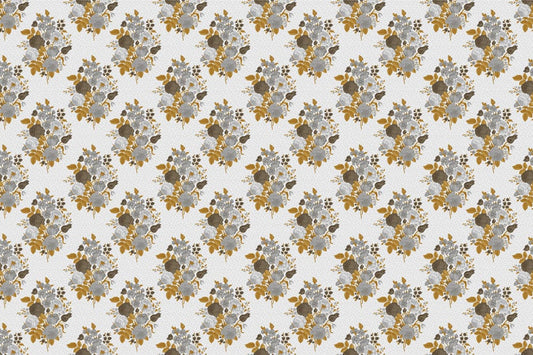 Wallpaper mural with tiny grey bouquets, perfect for decorating a room.