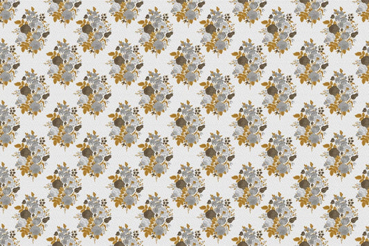 Wallpaper mural with tiny grey bouquets, perfect for decorating a room.