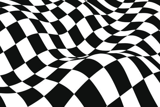 Checkerboard Pattern Undulating Wallpaper Mural for Interior Home Decoration
