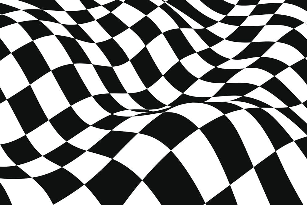 Abstract Black and White Wavy Mural Wallpaper