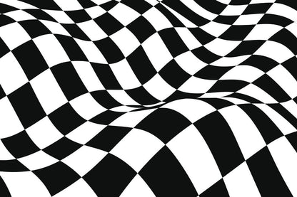 Checkerboard Pattern Undulating Wallpaper Mural for Interior Home Decoration