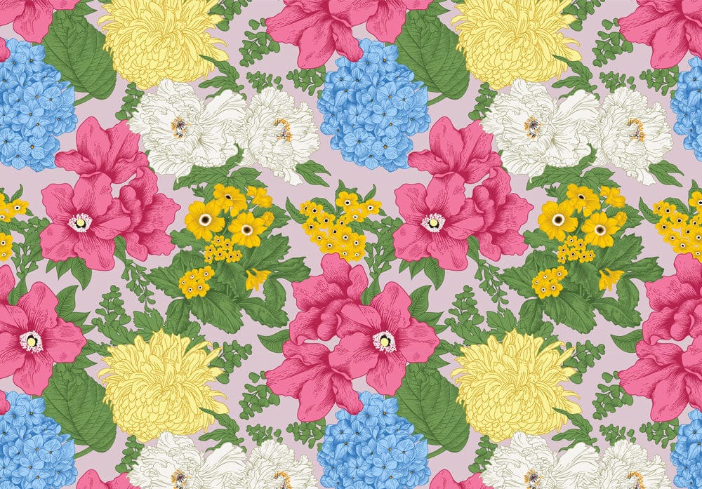 Vibrant Floral Bouquet Pink Mural Wallpaper