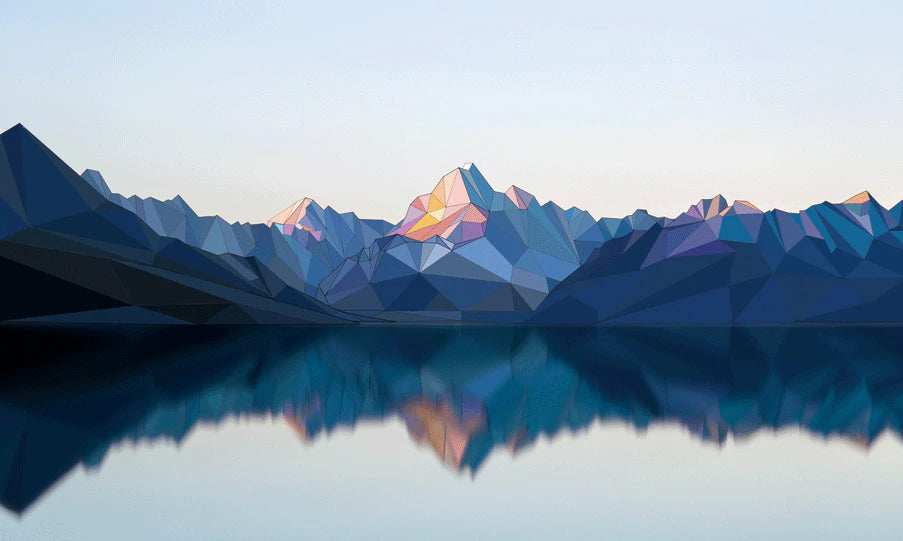 Papier Peint Panoramique 3D Montagne Géométrique