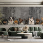 custom-made for dog-lovers, a variety of dog wall murals for your living room