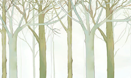Home Decoration Utilizing the Nystrup Hazy Wood Forest Wallpaper Mural