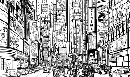 street in New York city wallpaper art design