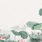 Wallpaper Mural of Watercolor Lotus Flowers for Home Decoration
