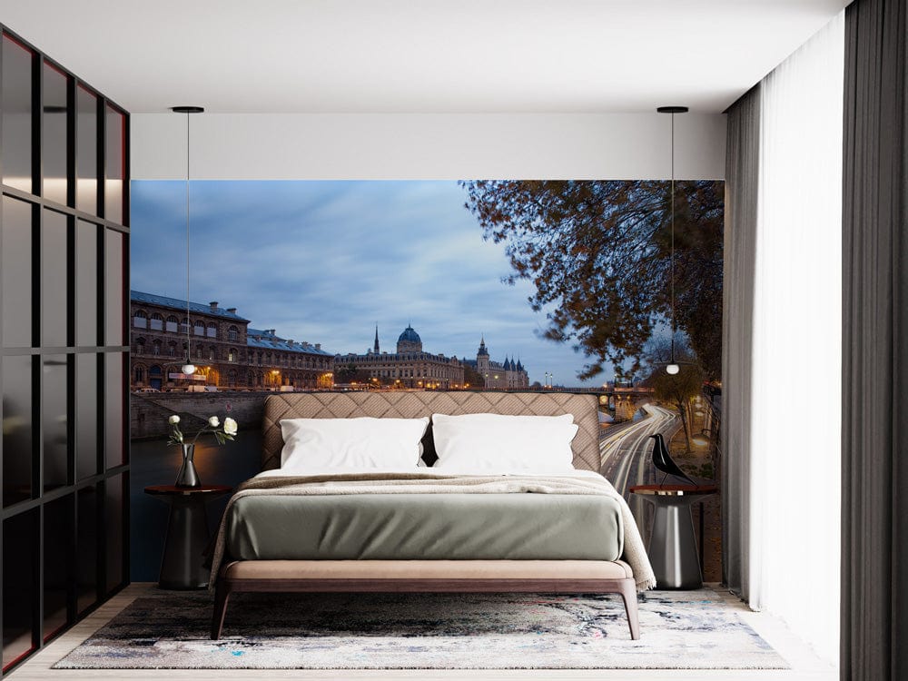 unique seine river view photo murals design