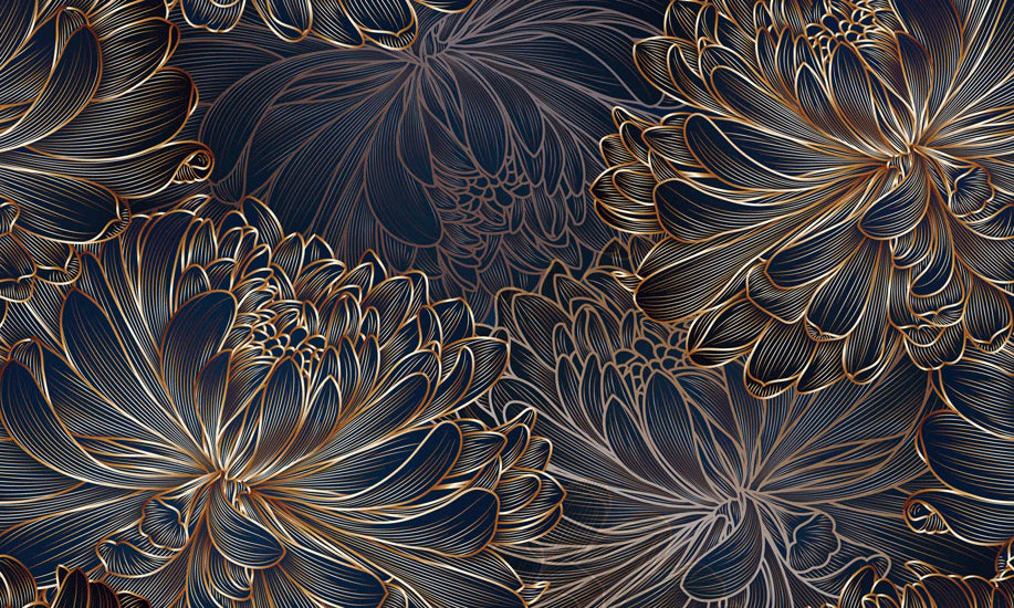 3D wallpaper mural featuring a dark flower design, perfect for decorating your home.