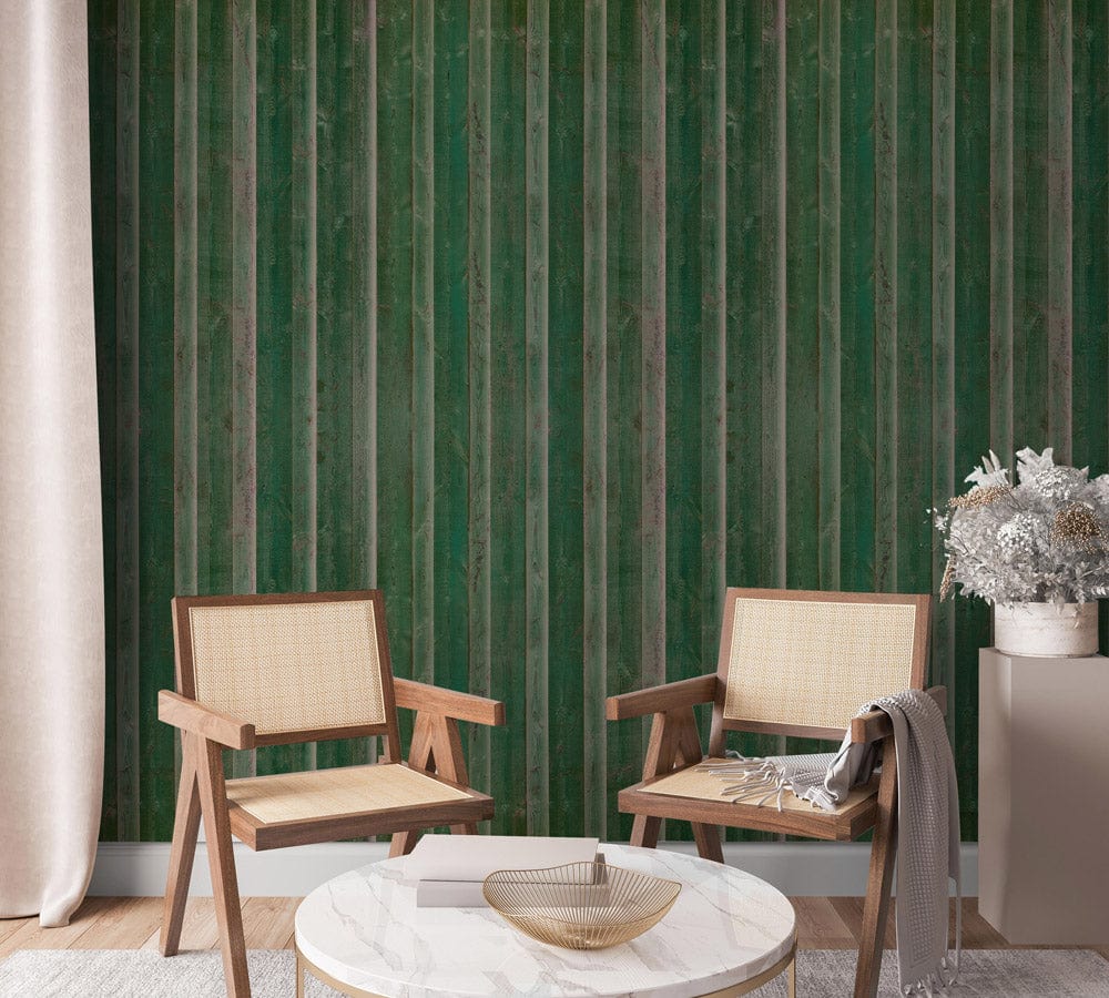 customized green and vertical wood wall paintings for the hallway