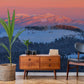 mountains and forests covered with snow and beautiful sunshine custom mural