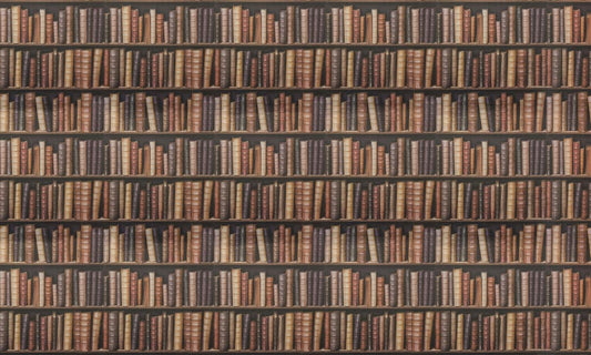 Wallpaper Mural of a Bookshelf in Wooden Effect