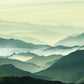 Mural of a Mountain Range in the Green Mist