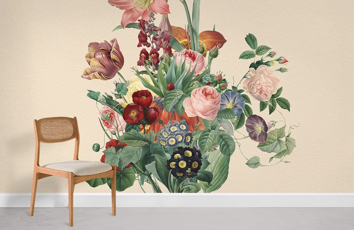 wall murals with delicately crafted bouquets for the house
