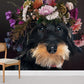 murals of schnauzers and flowers for the house