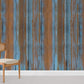 home wall murals with a weathered blue wood effect.