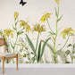 home decor murals with yellow flowers and plants