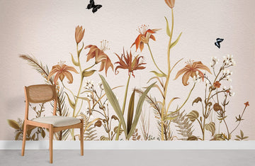 Elegante florale botanische Garten Wandtapete