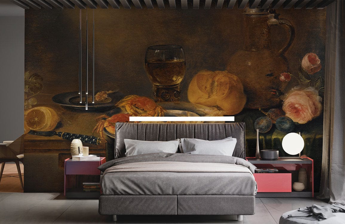Painting and Wallpaper Mural by Alexander Adriaenessen for the Decoration of Bedrooms