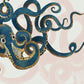 Nautical Octopus Navy Gold Mural Wallpaper