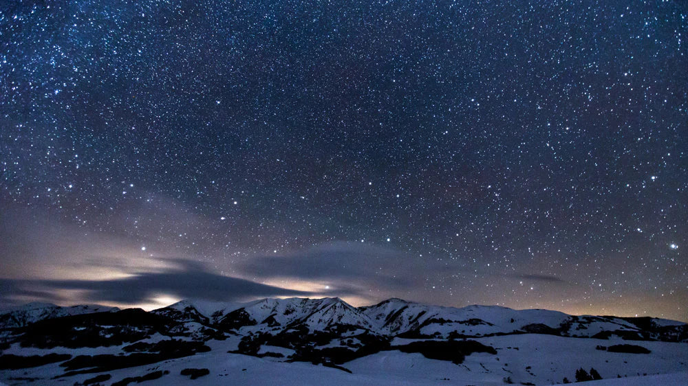 Starry Night Sky Mountain Mural Wallpaper