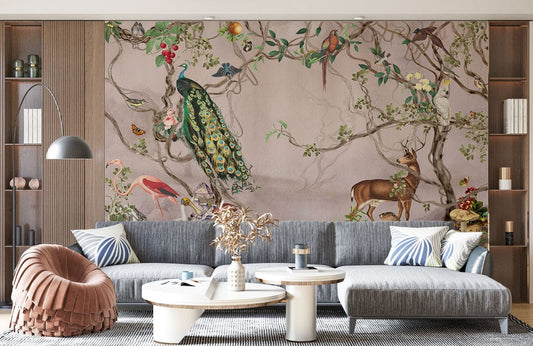 Enchanted Forest Animal Wallpaper for Wall in living room