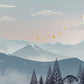 Home Decoration Wallpaper Mural Featuring an Ombre Mountain Scenery Design